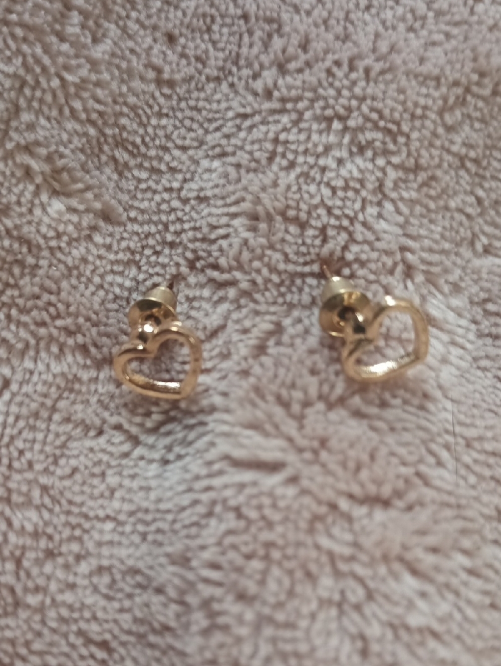 Gold Heart Stud Earrings - Women's Jewelry